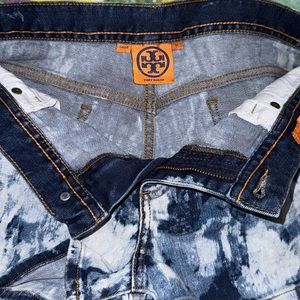 TORY BURCH Tie Dye Blue Jean Short Shorts ~ Size 33